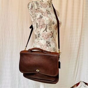 Vintage Coach Colebrook Bag J4C-5181 Whiskey Brown Leather Brass Hardware